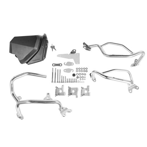 01-403-5166-0 Toolbox with engine crash bar NO DCT - complete - stainless steel for Honda CRF1100L Africa Twin / CRF1100L Adventure Sports