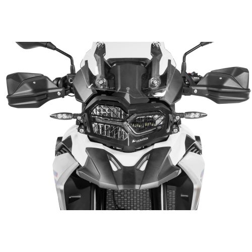 01-082-5095-0 Protezione faro in acciaio inox, colore nero, con chiusura rapida per BMW F850GS / F800GS (2024-)/ F750GS *OFFROAD USE ONLY*