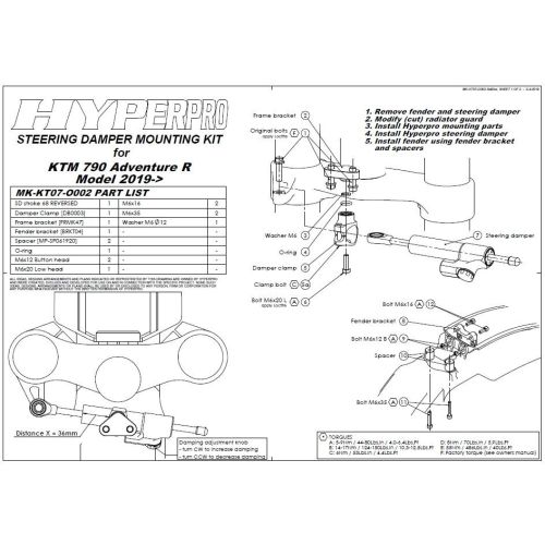 01-372-5889-0 Touratech Suspension steering damper *CSC* for KTM 790 Adventure R from 2019 *including mounting kit*