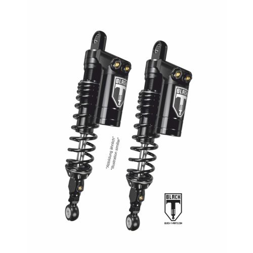 01-660-5811-0 BLACK-T Twin Shock Set Stage3 avec reservoir pour Harley Davidson FLH / FLTR Road Glide / Road King / Street Glide 2015-2020 (longueur 12 inch)