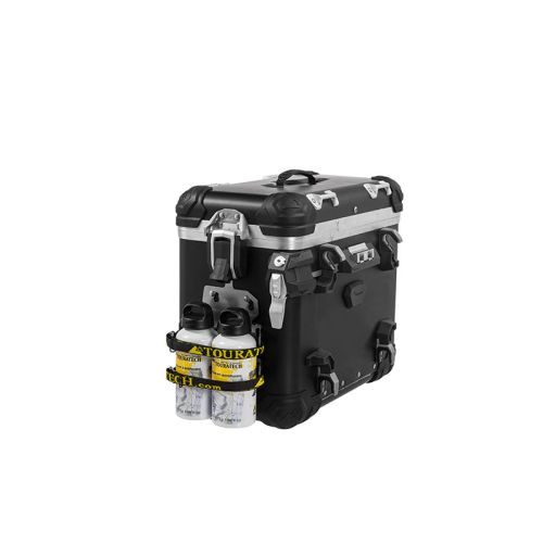 01-050-3417-0 ZEGA Evo Zubehoerhalterset Flaschenhalter zweifach mit 2x Touratech Aluminium Trinkflasche 0,6 Liter
