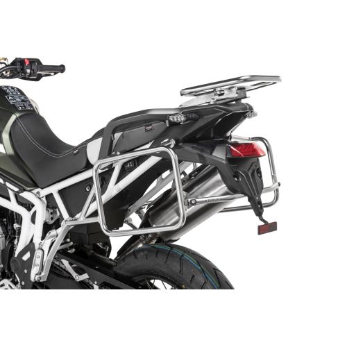 01-421-5555-0 Stelaż kufrow bocznych ze stali nierdzewnej, srebrny do Triumph Tiger 900 Rally