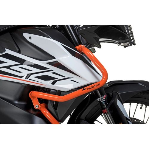 01-372-5162-0 Arceau de protection du carenage en acier inoxydable, orange pour KTM 890 Adventure (-2022)/ 890 Adventure R (-2022)/ 790 Adventure/ 790 Adventure R (-2022)