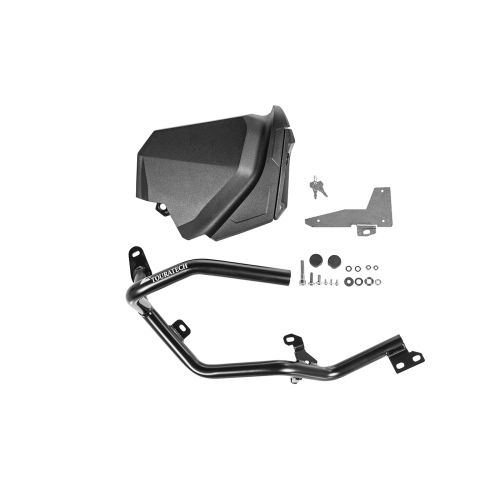01-632-5168-0 Boîte a outils avec arceau de protection moteur - Kit de mise a niveau - gauche, inox, noir pour Yamaha Tenere 700