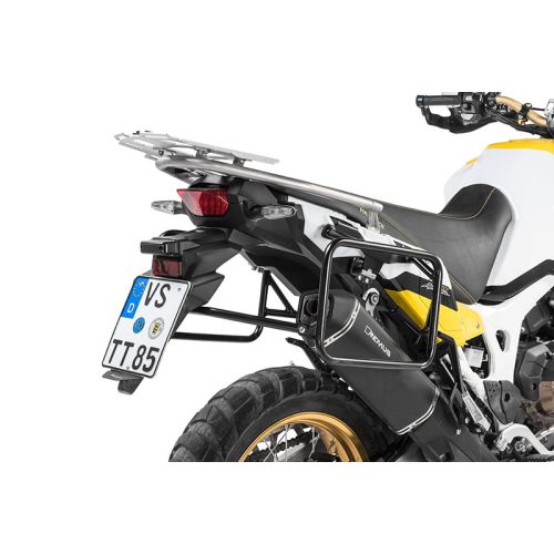 01-402-6556-0 Portamaletas de acero inoxidable, negro para Honda CRF1000L Africa Twin (2018-) /CRF1000L Adventure Sports