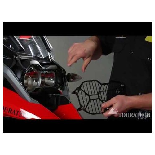 01-300-5095-0 Protezione faro in acciaio inox, color nero, con chiusura rapida, per BMW G650GS / G650GS Sertao *OFFROAD USE ONLY*