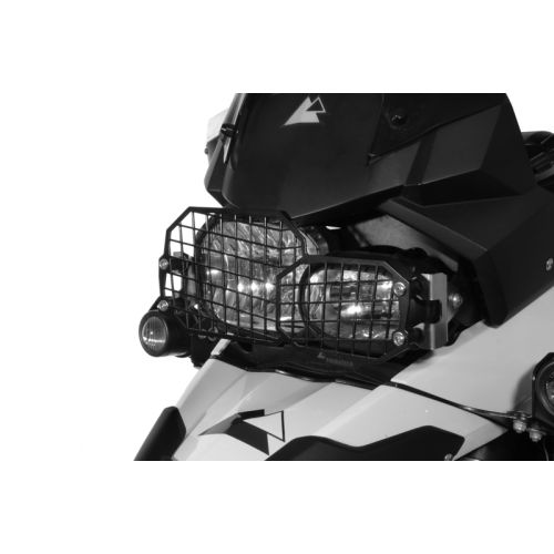 01-048-5095-0 Protezione faro in acciaio inox nero, con chiusura rapida, per BMW F650GS(Twin)/F700GS/F800GS/F800GS Adventure *OFFROAD USE ONLY*