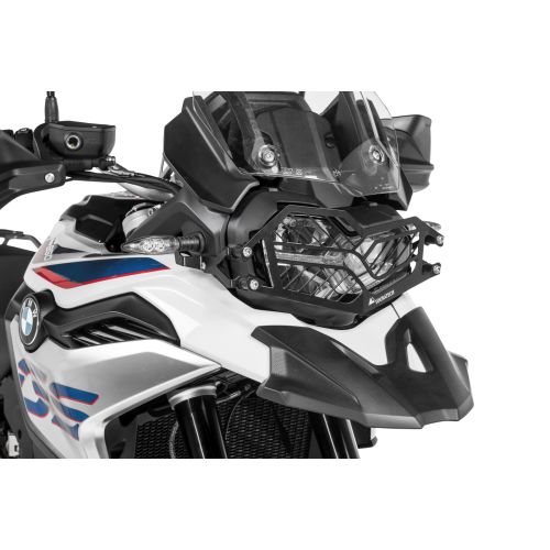 01-082-5095-0 Protection de phare inox noire a attache rapide pour BMW F850GS / F800GS (2024-)/ F750GS *OFFROAD USE ONLY*